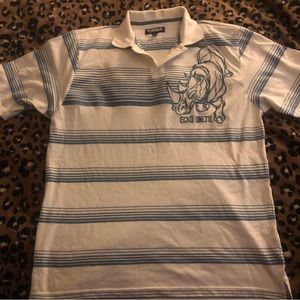 ecko polo blue and white